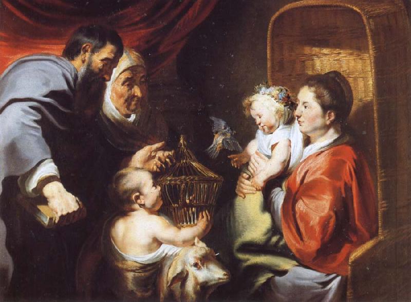 Jacob Jordaens The Virgin and Child with Saints Zacharias,Elizabeth and John the Baptist oil painting image